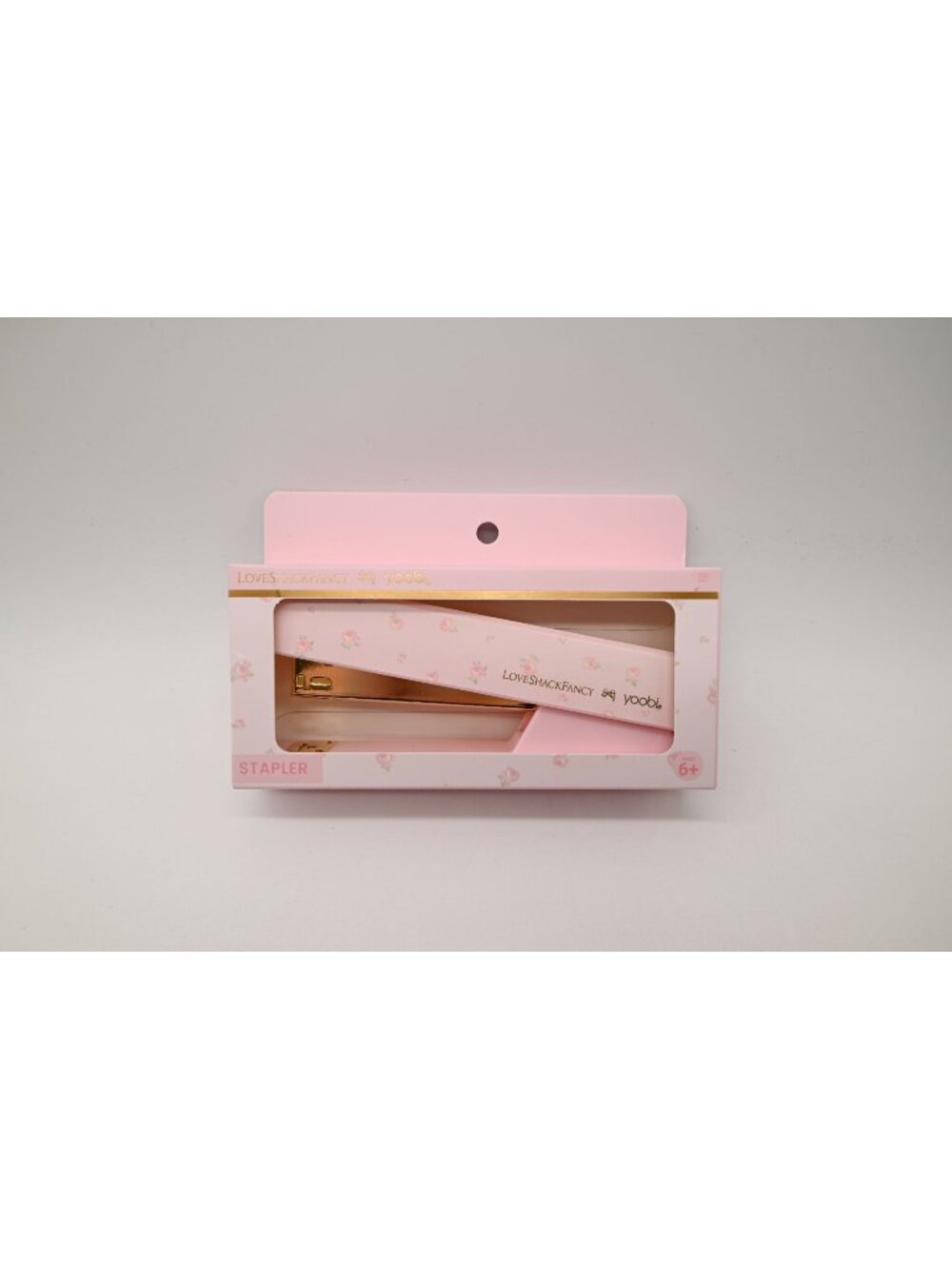 NIP Yoobi x LoveShackFancy Stapler Pink Floral Gold Tone Office School Supply